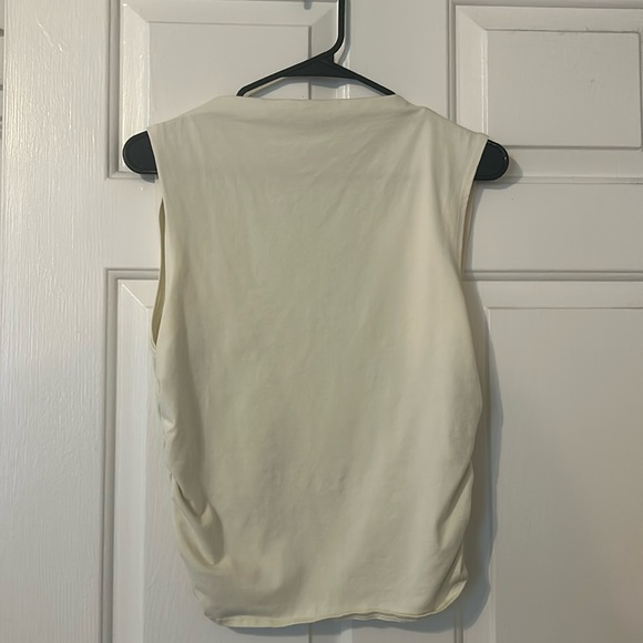 Silence + Noise Cream High Neck Ruched Tank Top Size L - Picture 5 of 7